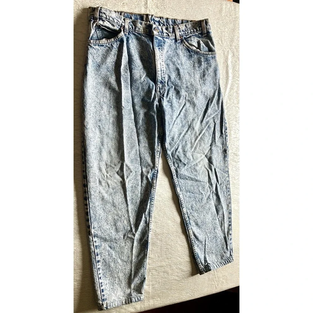 Vtg Mens Levis 550 Acid Wash Blue Jeans Denim W38 L30 TRUE 36 X 27.5